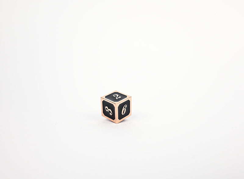 LPG Dice Set - Metal RPG Serif Black/Brass