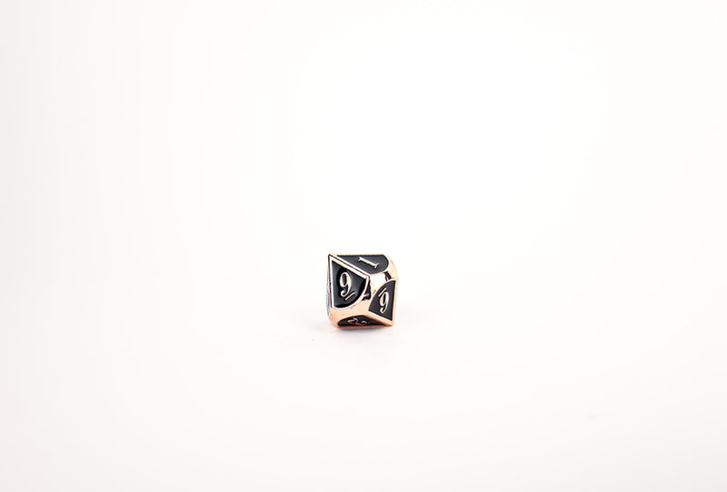 LPG Dice Set - Metal RPG Serif Black/Brass