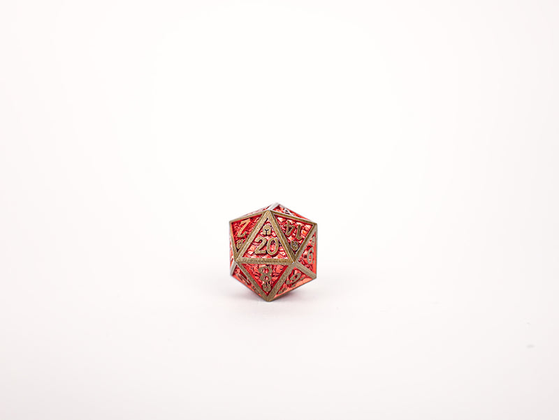 LPG Dice Set - Metal RPG Draco Bright Red/Gold