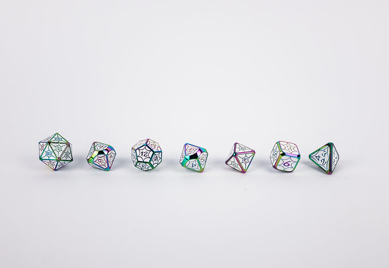 LPG Dice Set - Metal RPG Leadlight Dazzle Bright