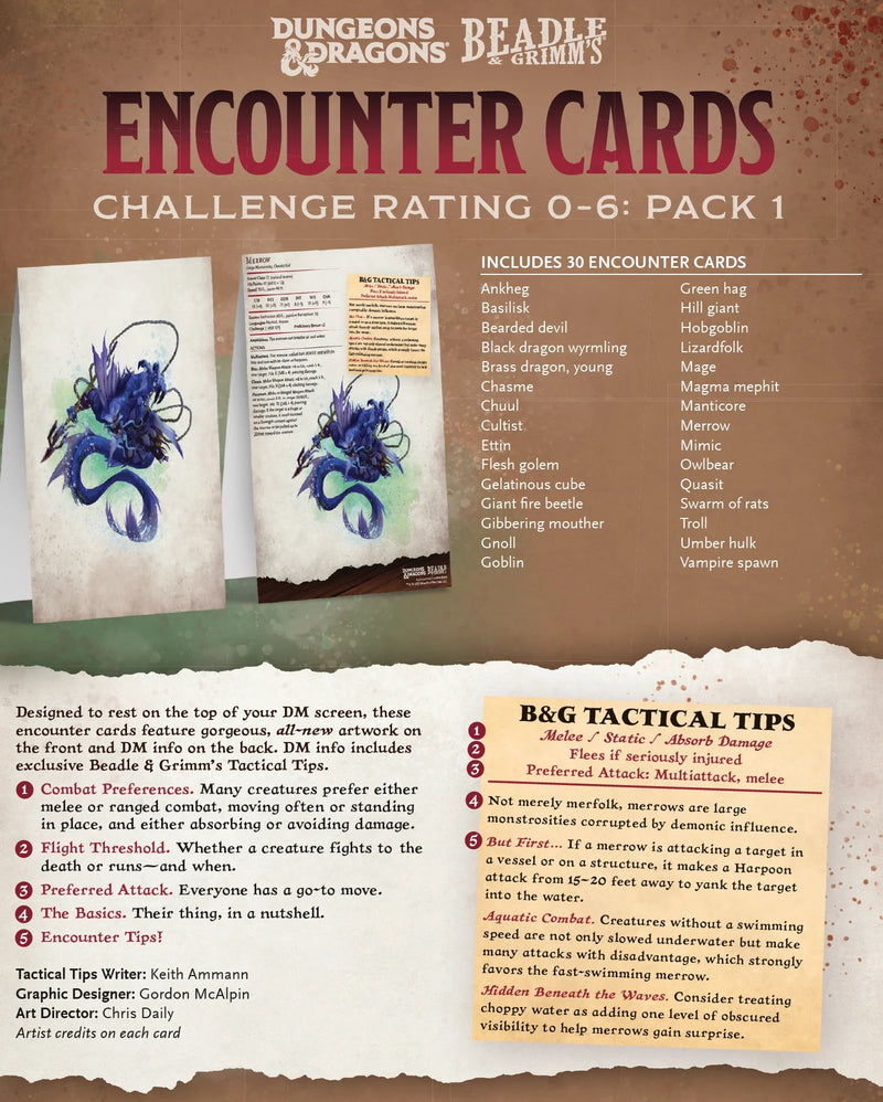 Beadle & Grimm's Encounter Cards -  Challenge Rating 0-6: Pack 1