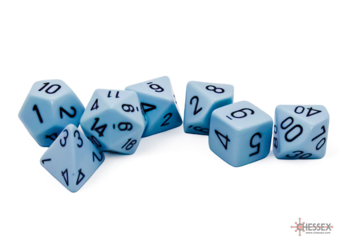 CHX 25466 Opaque Polyhedral Pastel Blue/black 7-Die Set