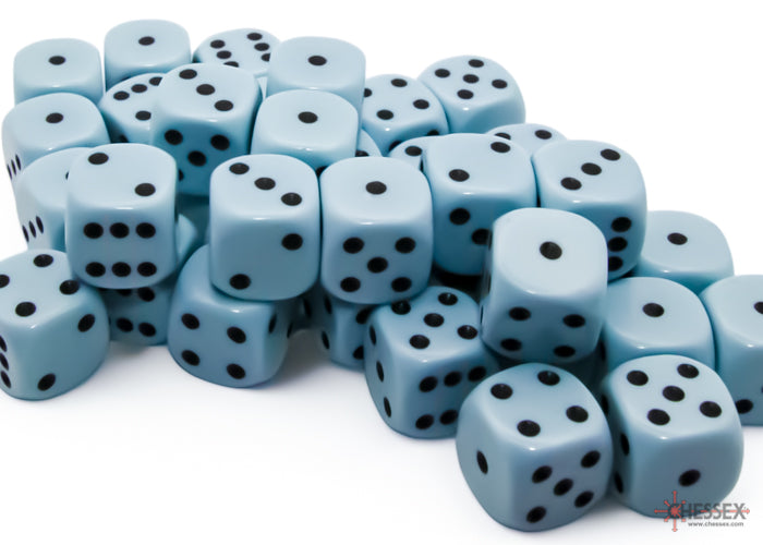 CHX 25866 Opaque 12mm d6 Pastel Blue/black Dice Block (36 dice)