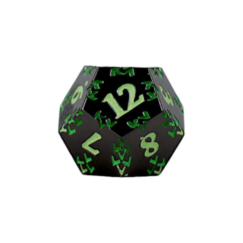 LPG Dice RPG Set Inscripted Dragon Green