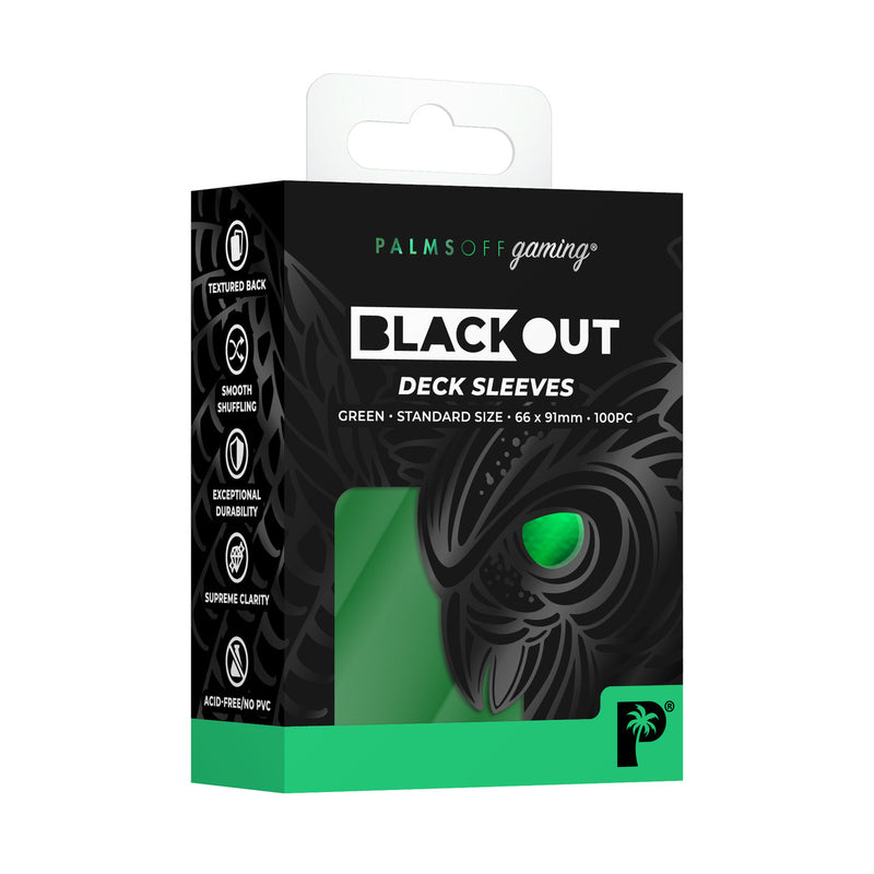 Palms Off Gaming Blackout Deck Sleeves Green - Standard Size