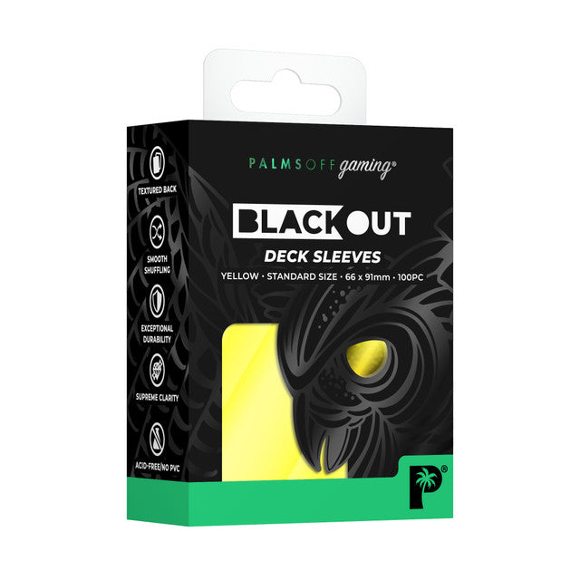 Palms Off Gaming Blackout Deck Sleeves Yellow - Standard Size