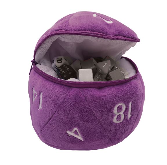 D&D D20 Plush Dice Bag Purple