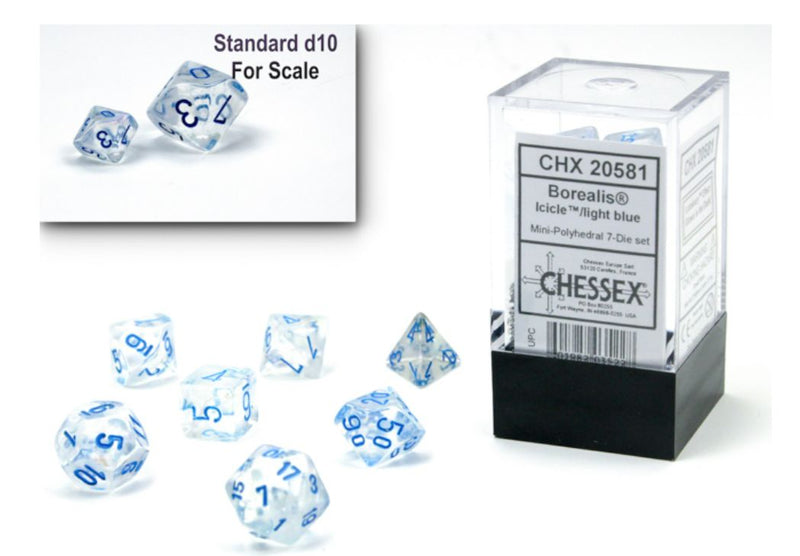 CHX 20581 Borealis Mini Icicle/Light Blue Luminary 7 dice set