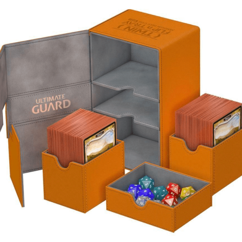 Ultimate Guard Twin Flip n Tray Deck Case XenoSkin Orange 200+