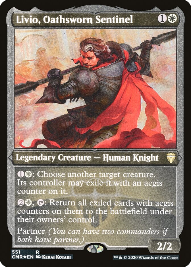 Livio, Oathsworn Sentinel (Foil Etched) [Commander Legends]