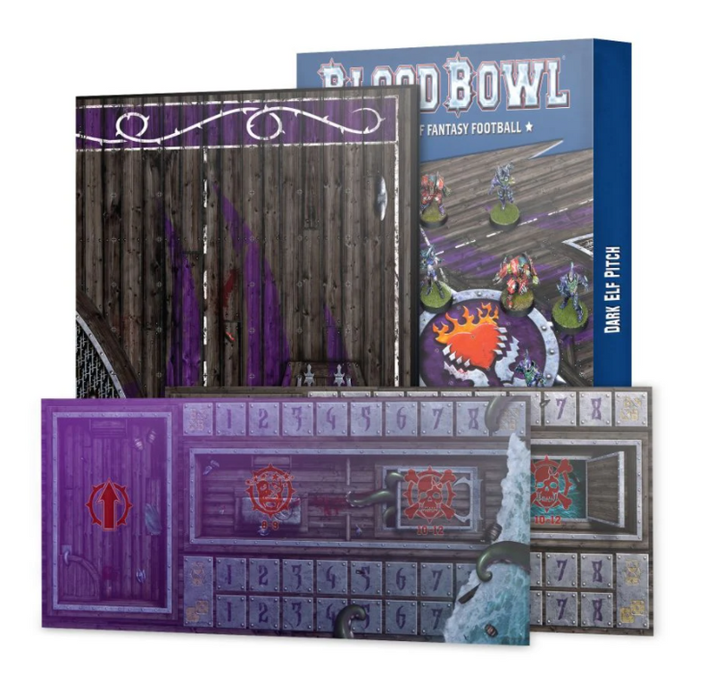 Blood Bowl: Dark Elf Team – Double-sided Pitch and Dugouts Set