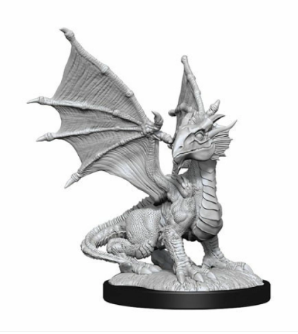 D&D Mini Silver Dragon Wyrmling & Female Halfling