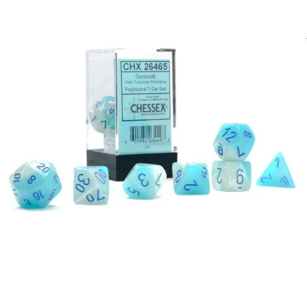 CHX 264465 Gemini Pearl Turquoise-White/Blue Luminary 7-Die Set