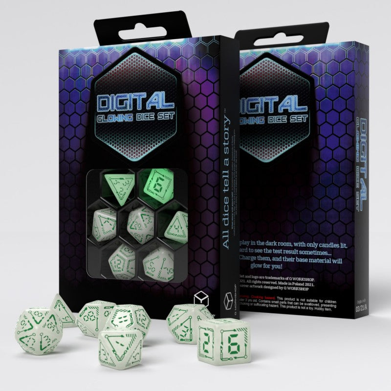 Q Workshop "Digital" Glowing Dice Set 7