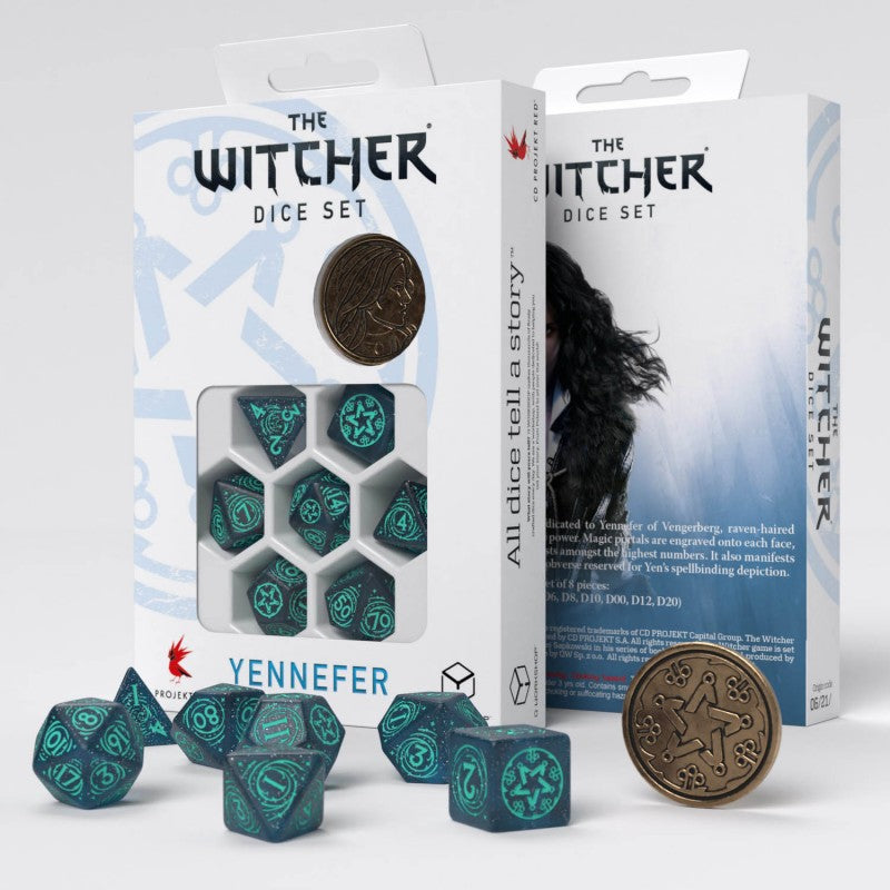 Q Workshop The Witcher Dice Set Yennefer - Sorceress Supreme Dice Set 7 with coin