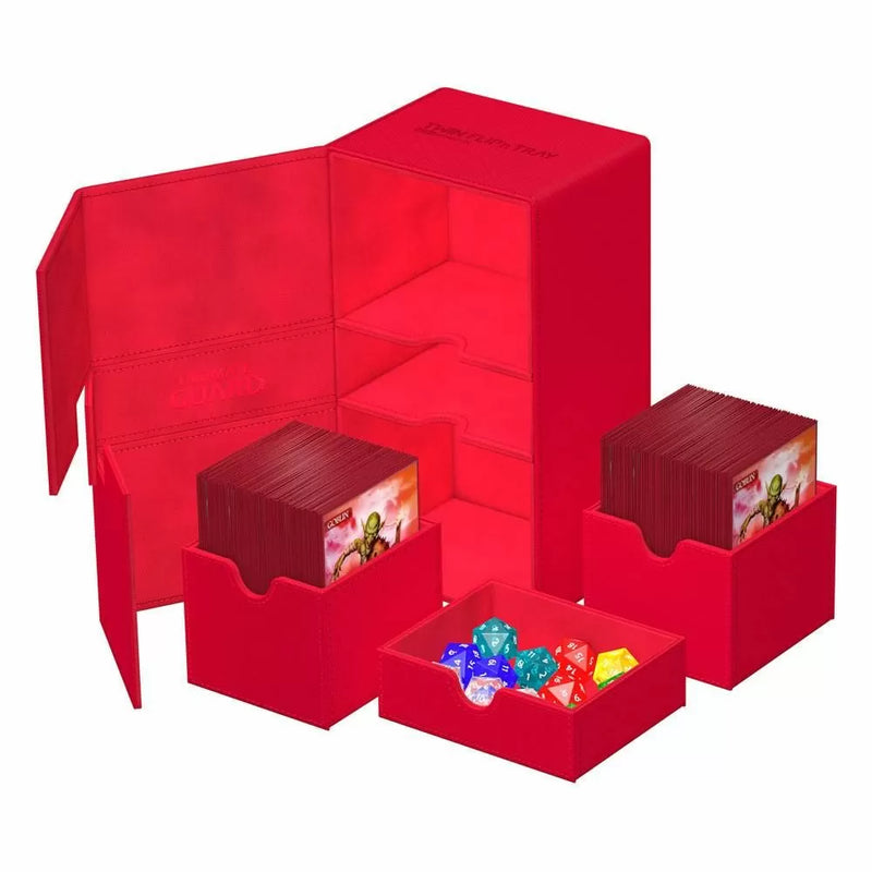 Ultimate Guard Twin Flip n Tray Deck Case Xenoskin Monocolor Red 200+